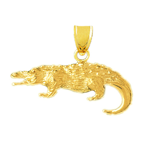 Image of ID 1 14K Gold Hungry Alligator Pendant
