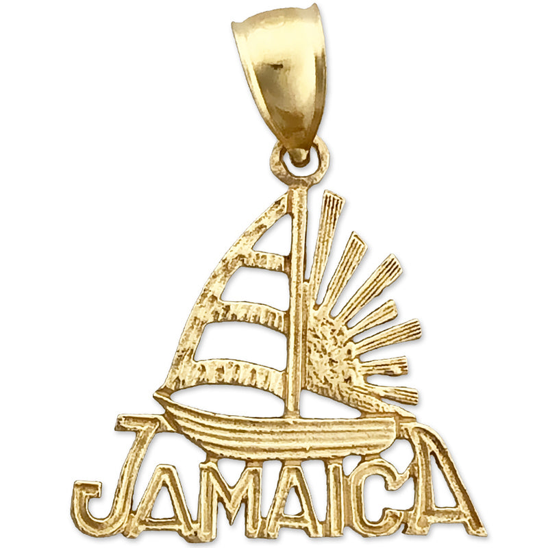 Image of ID 1 14K Gold Jamaica Sailboat Sunset Charm
