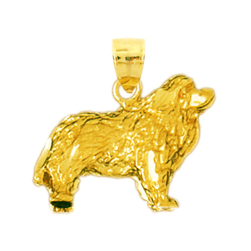 Image of ID 1 14K Gold Long Haired Dog Pendant