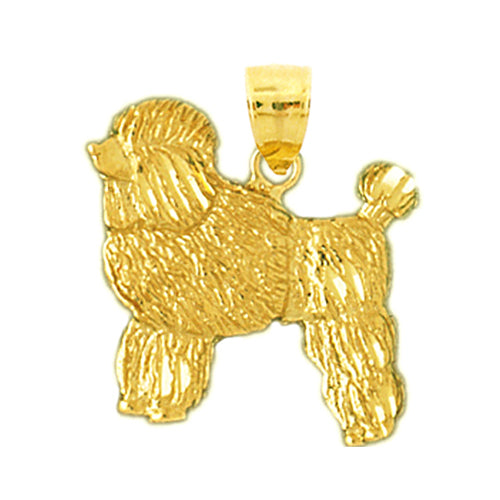 Image of ID 1 14K Gold Long Haired Poodle Pendant