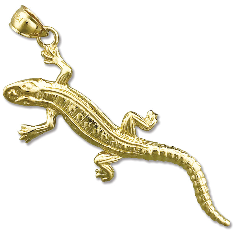 Image of ID 1 14K Gold Long Lizard Pendant