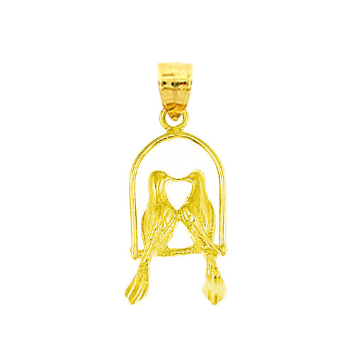 Image of ID 1 14K Gold Lovebirds Charm