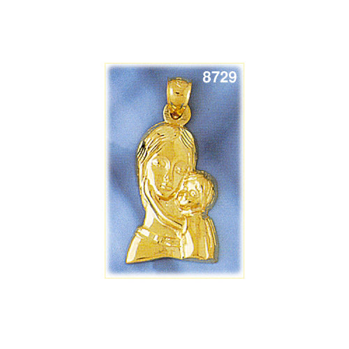 Image of ID 1 14K Gold Madonna and Child Pendant