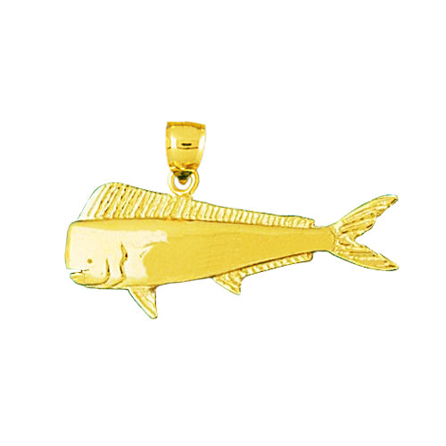 Image of ID 1 14K Gold Mahi Mahi Fish Pendant