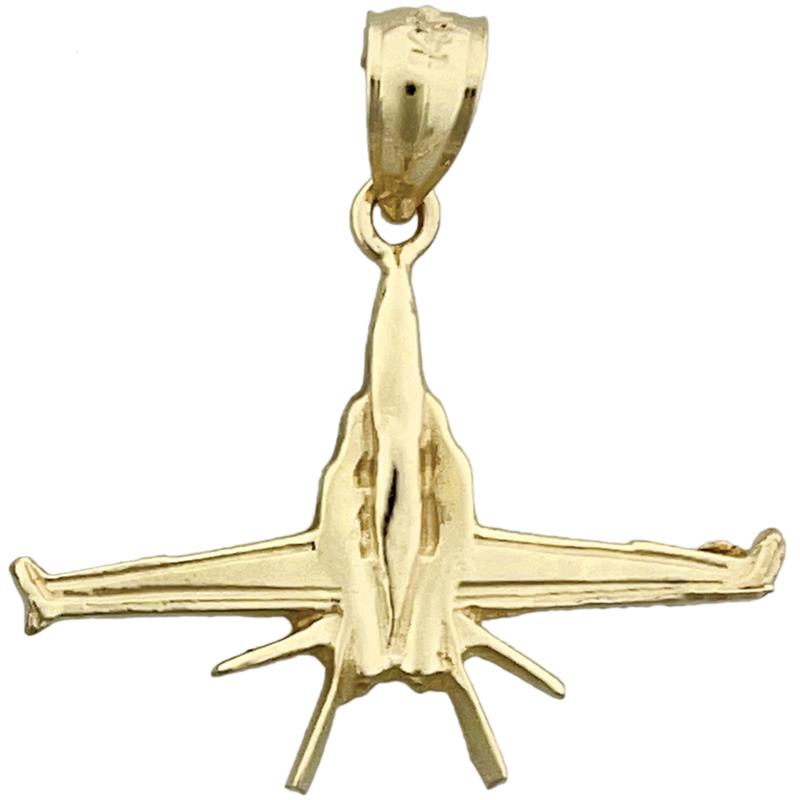 Image of ID 1 14K Gold Military Jet Plane Pendant