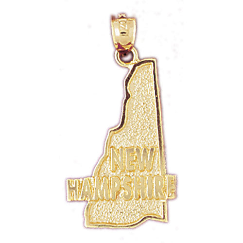 Image of ID 1 14K Gold New Hampshire State Map Pendant