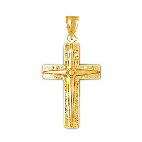 Image of ID 1 14K Gold North Star Cross Pendant