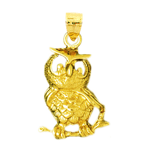Image of ID 1 14K Gold Owl Charm