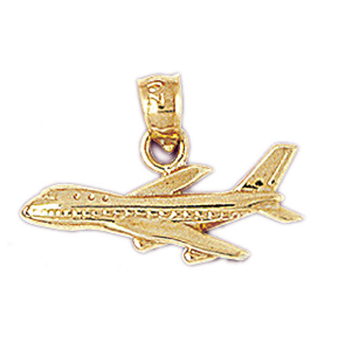 Image of ID 1 14K Gold Passenger Airplane Charm