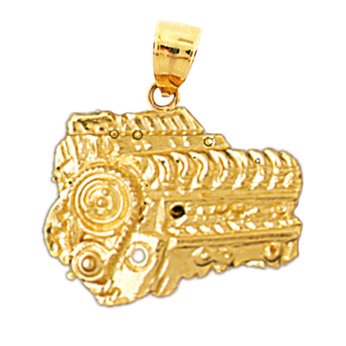 Image of ID 1 14K Gold Race Car Engine Pendant