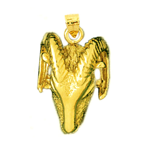 Image of ID 1 14K Gold Ram&#39s Head Pendant