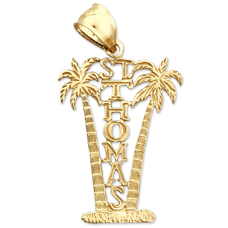 Image of ID 1 14K Gold Saint Thomas Palm Trees Charm