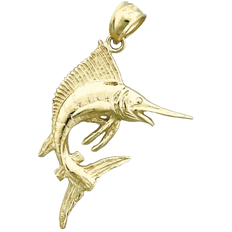 Image of ID 1 14K Gold Sealife Sailfish Pendant