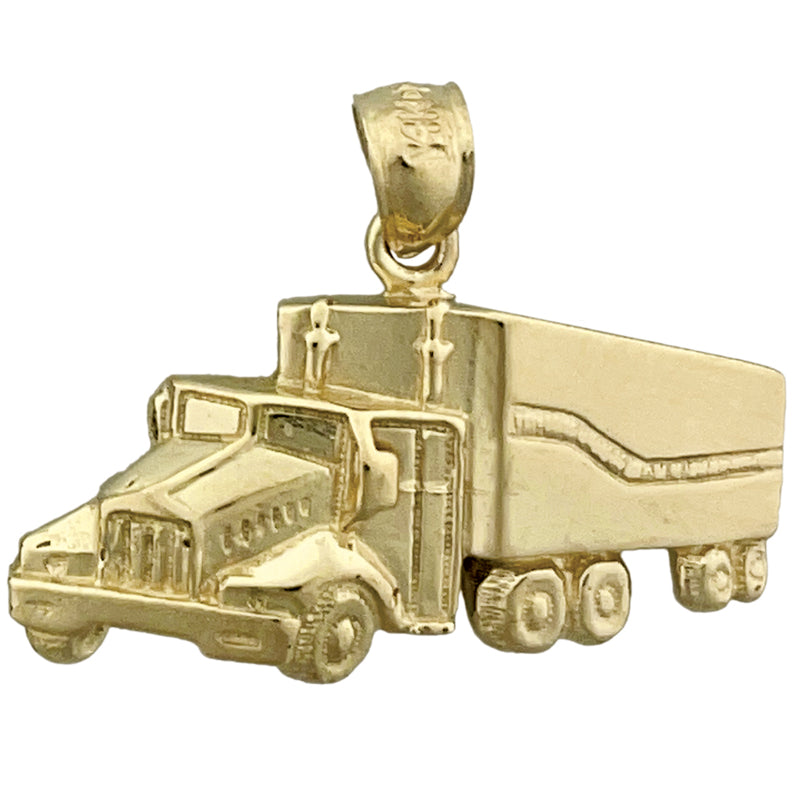 Image of ID 1 14K Gold Semi Truck Pendant
