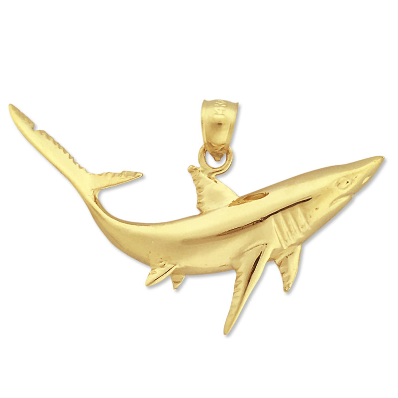 Image of ID 1 14K Gold Shark Pendant