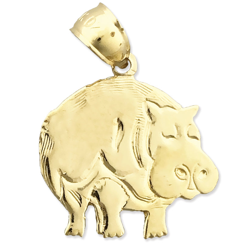 Image of ID 1 14K Gold Silhouette Hippopotamus Charm