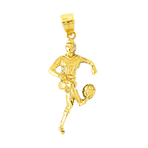 Image of ID 1 14K Gold Soccer Player Pendant