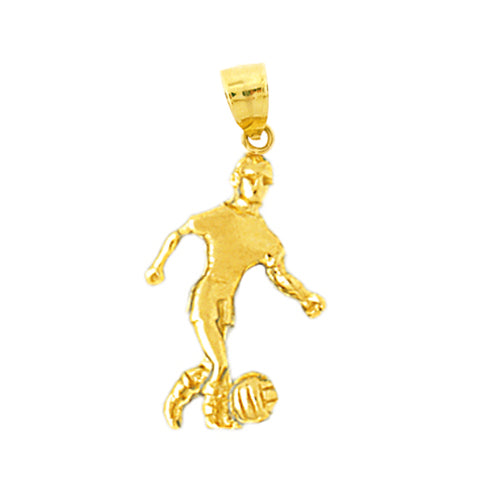 Image of ID 1 14K Gold Soccer Player Sprinting Charm