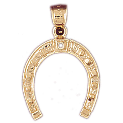 Image of ID 1 14K Gold Western Horseshoe Pendant