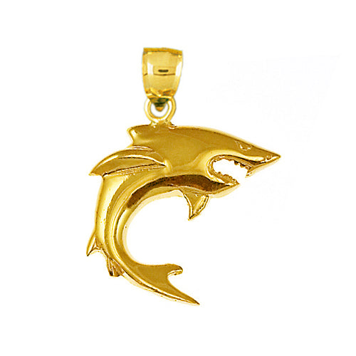 Image of ID 1 14K Gold Wide Open Jaws Shark Pendant