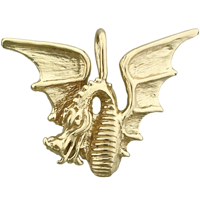 Image of ID 1 14K Gold Winged Dragon Pendant Slide