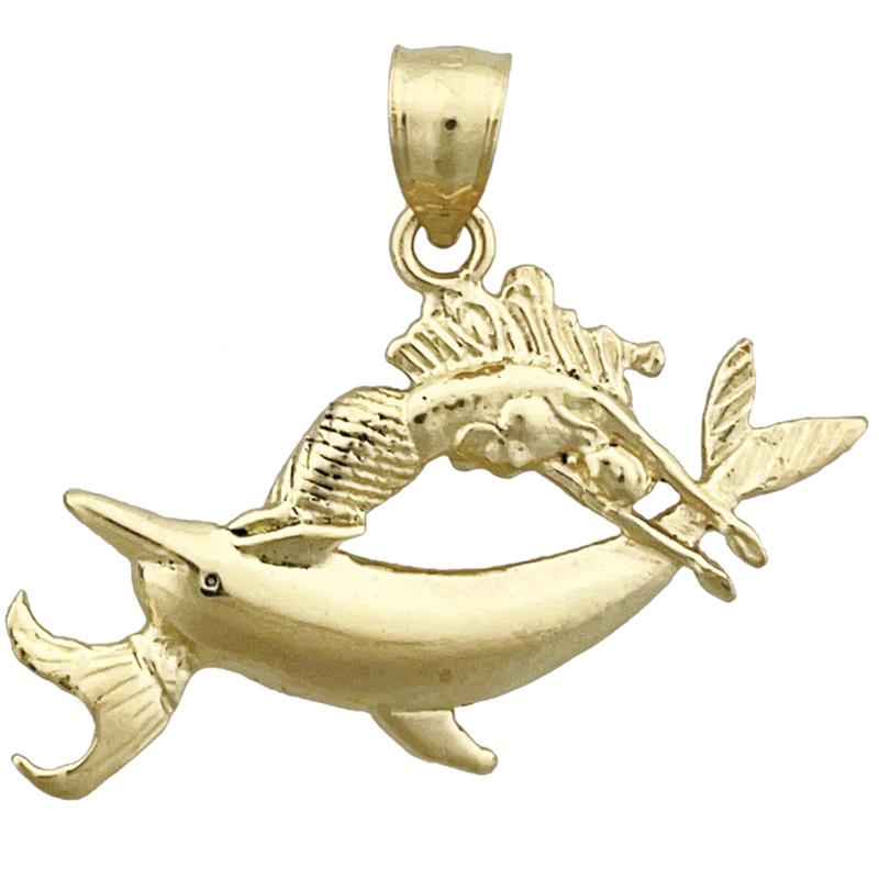 Image of ID 1 14K Gold Zodiac Pisces Pendant