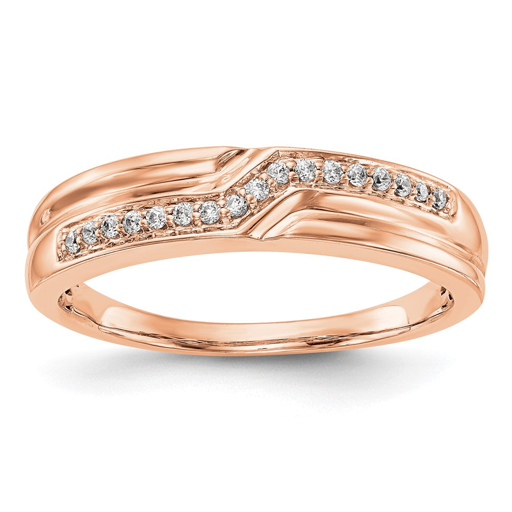 Image of ID 1 14K Rose Gold Real Diamond Men's Band