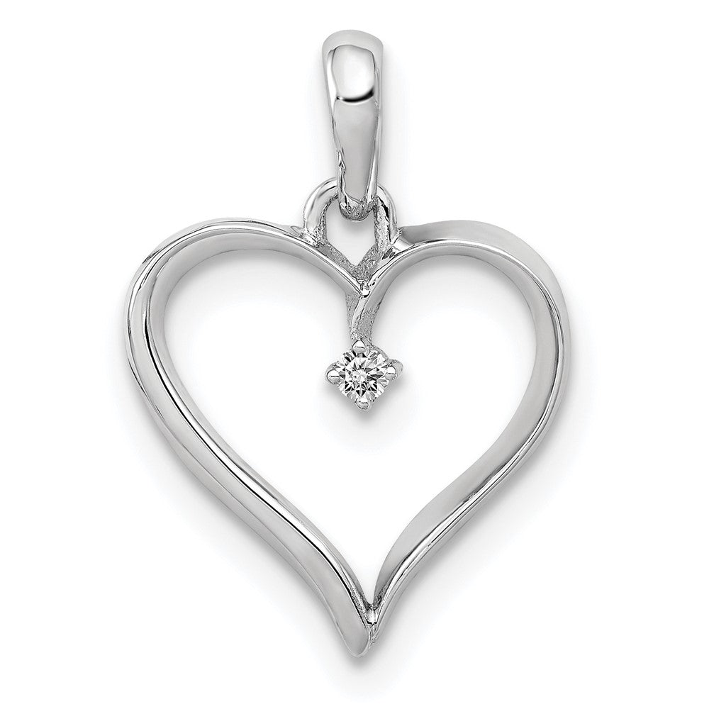 Image of ID 1 14K White Gold 1/20ct Real Diamond Heart Pendant