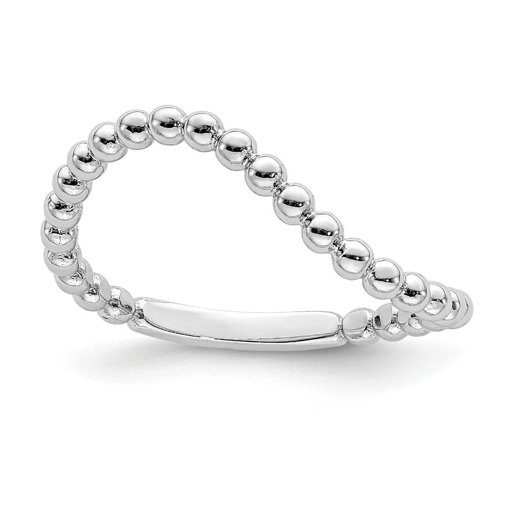 Image of ID 1 14K White Gold Beaded Waved Ring