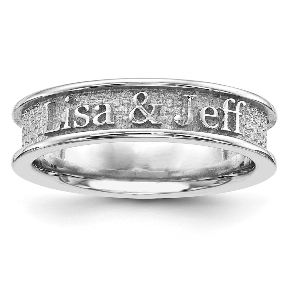 Image of ID 1 14K White Gold Casted High Polish w/Sandblast background Ring