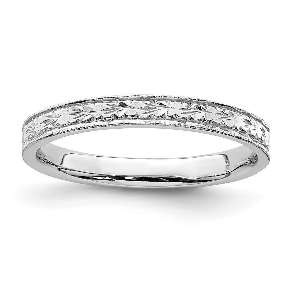 Image of ID 1 14K White Gold Polished Floral Band