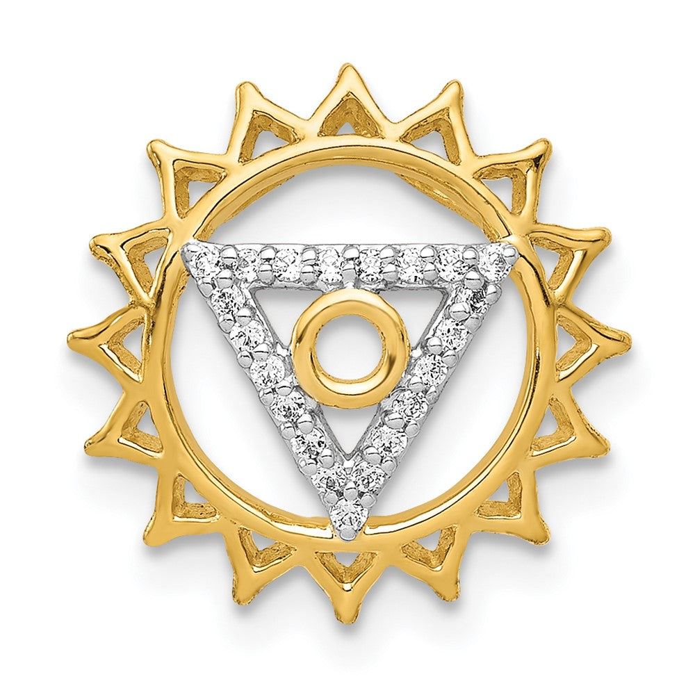 Image of ID 1 14K Yellow Gold 1/10ct Real Diamond Vishuddha/Throat Chakra Chain Slide