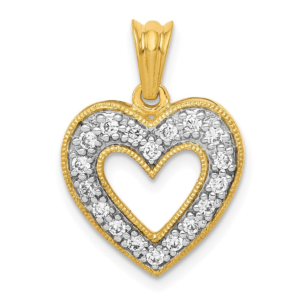 Image of ID 1 14K Yellow Gold 1/4ct Real Diamond Heart Pendant