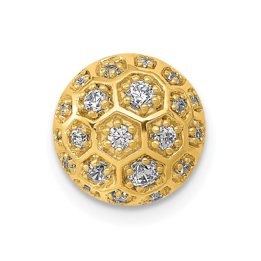 Image of ID 1 14K Yellow Gold 1/4ct Real Diamond Honeycomb Chain Slide