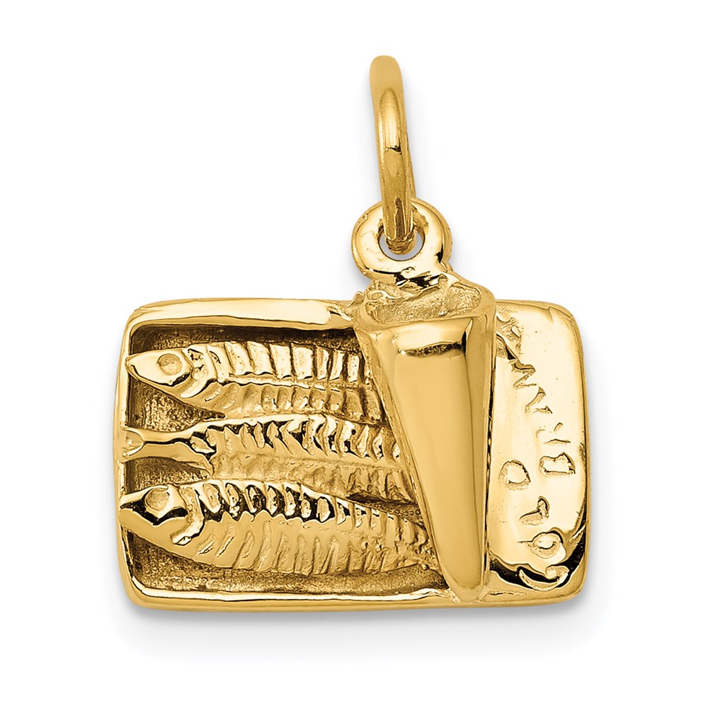 Image of ID 1 14K Yellow Gold 3D Sardine Can Charm