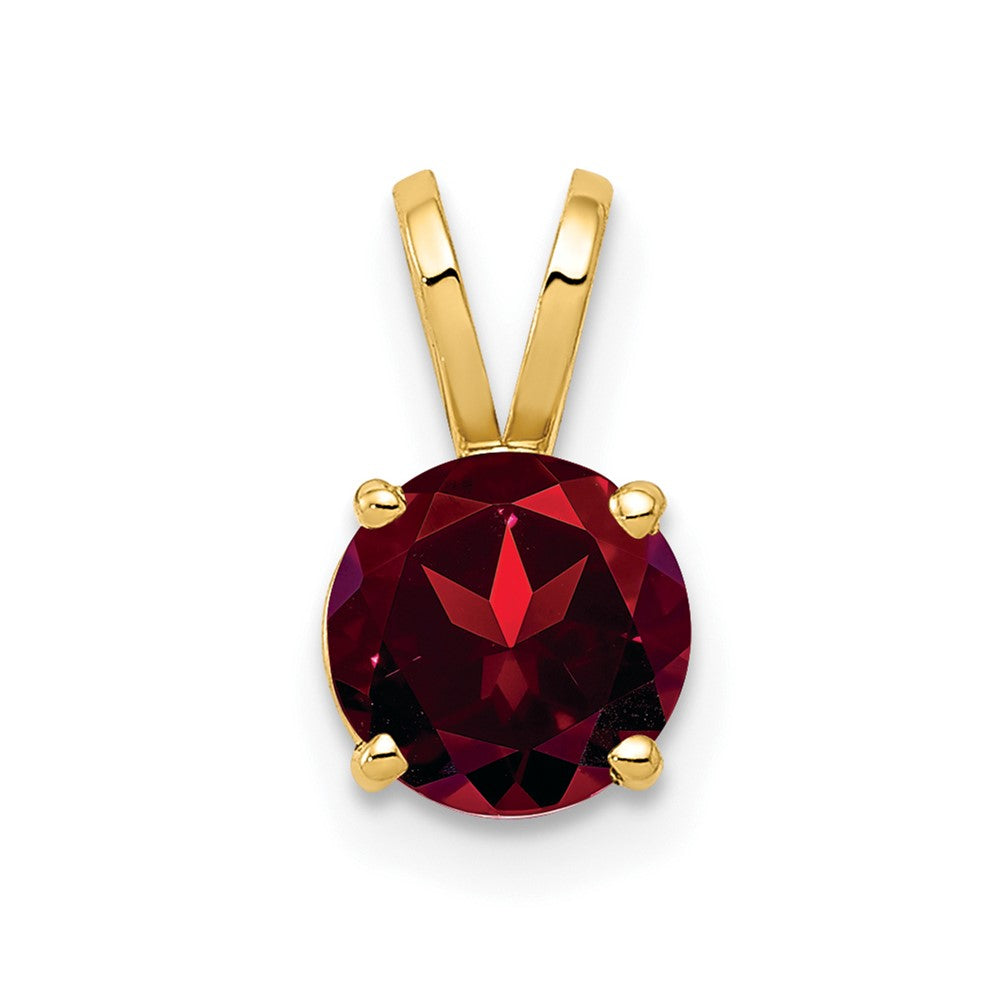 Image of ID 1 14K Yellow Gold 6mm Garnet Checker pendant