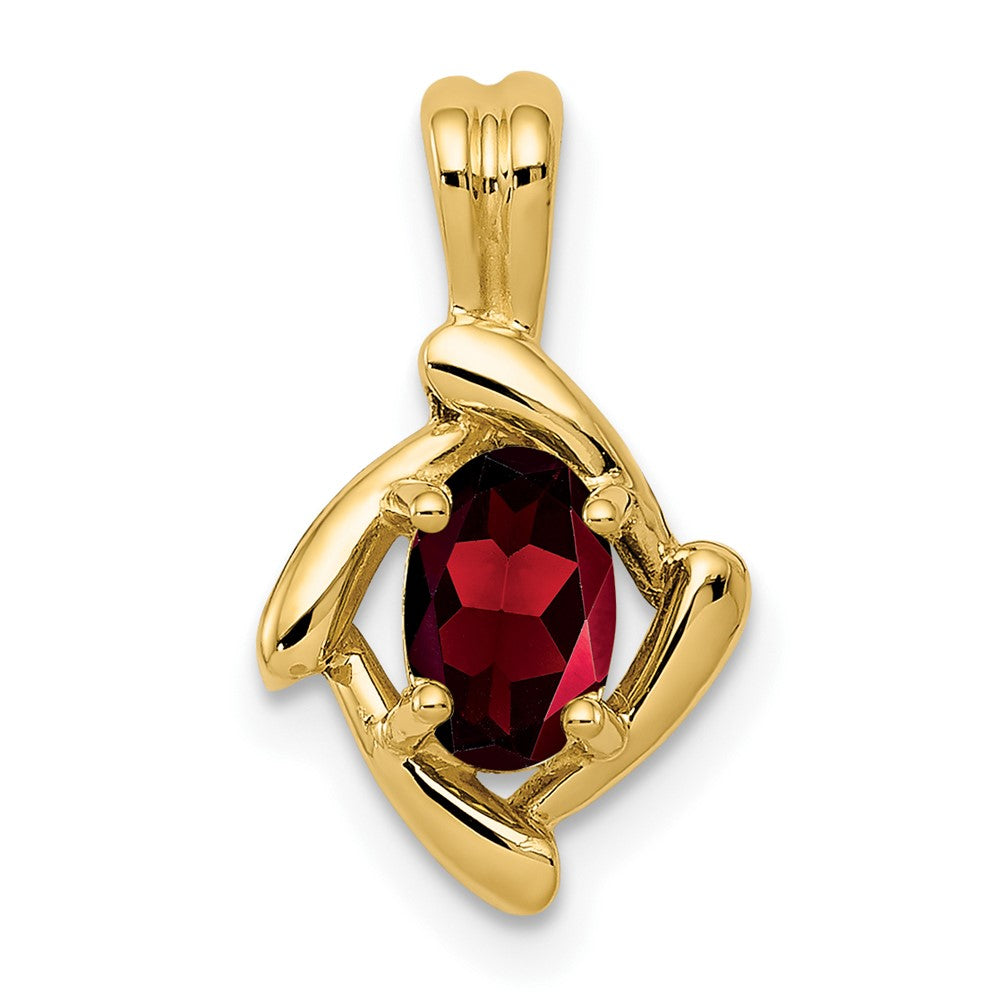 Image of ID 1 14K Yellow Gold 6x4mm Oval Garnet Pendant