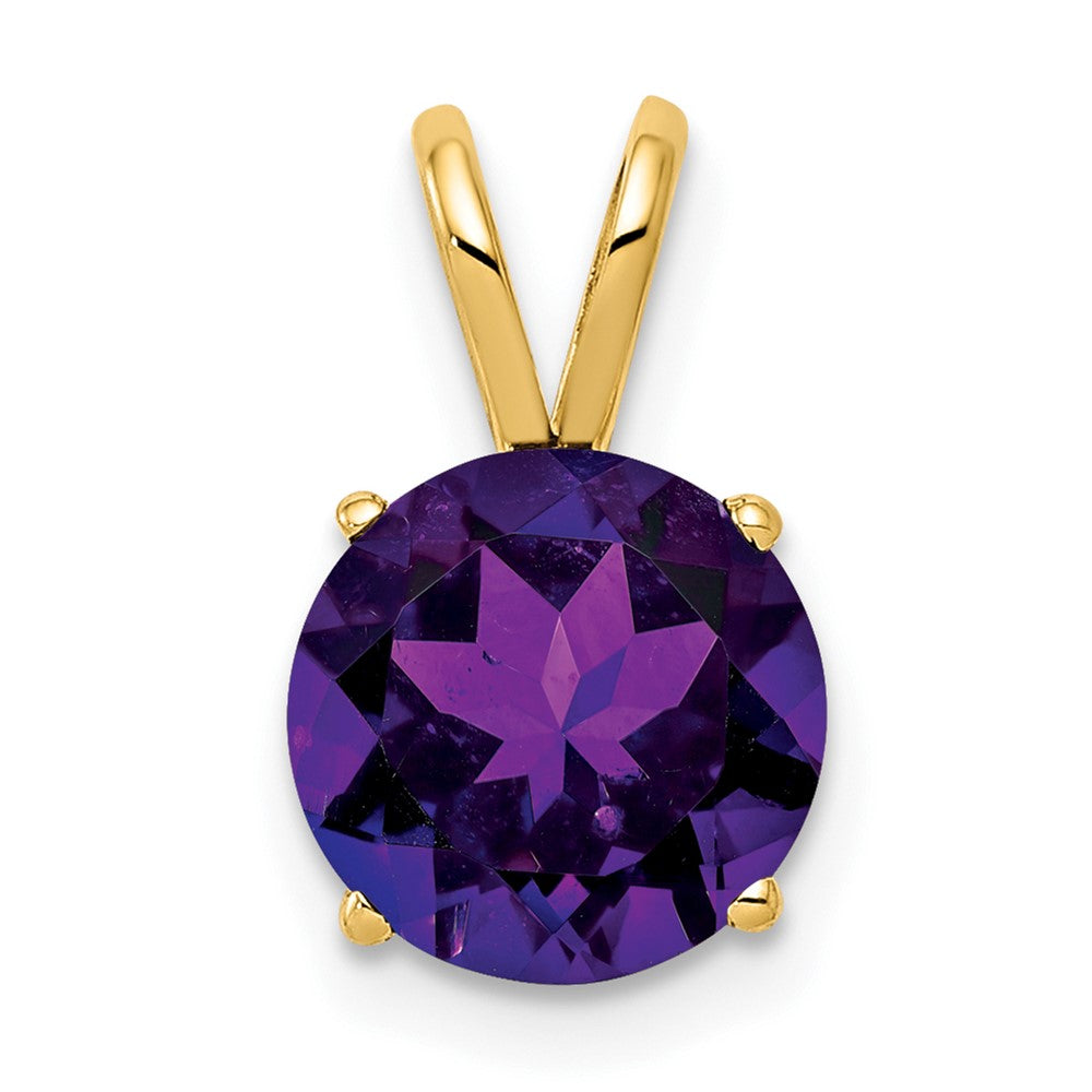 Image of ID 1 14K Yellow Gold 8mm Amethyst Checker pendant