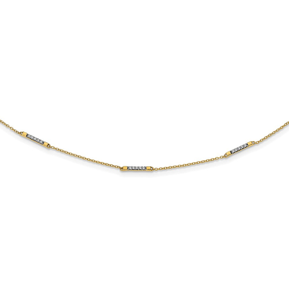 Image of ID 1 14K Yellow Gold Real Diamond 5-Station Necklace