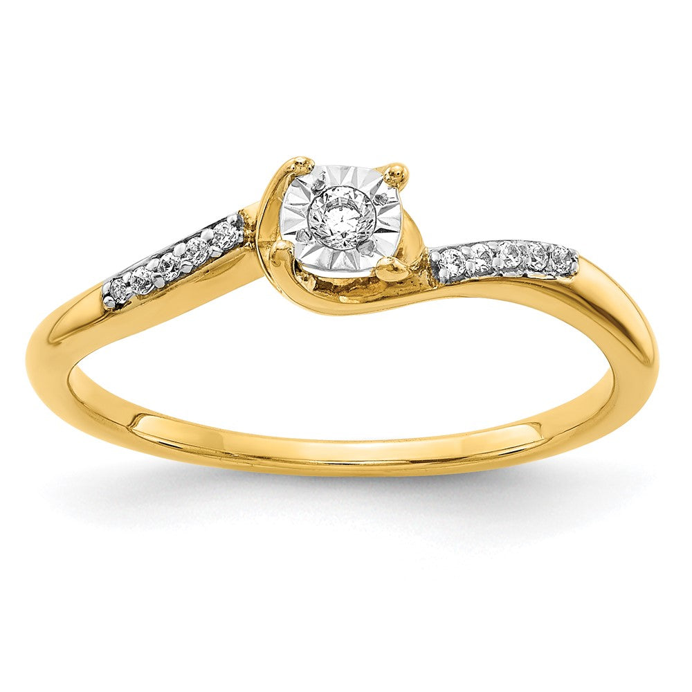 Image of ID 1 14K Yellow Gold Real Diamond Bypass Ring