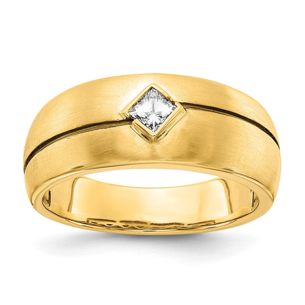 Image of ID 1 14K Yellow Gold Real Diamond Enameled Men's Ring