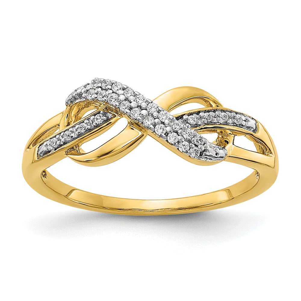 Image of ID 1 14K Yellow Gold Real Diamond Infinity Symbol Ring