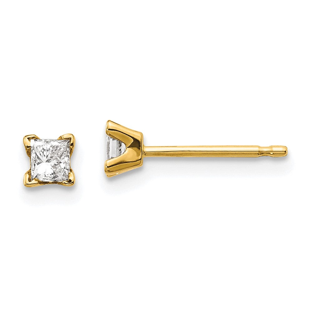 Image of ID 1 14k AAA Quality Complete Princess cut Diamond Earring