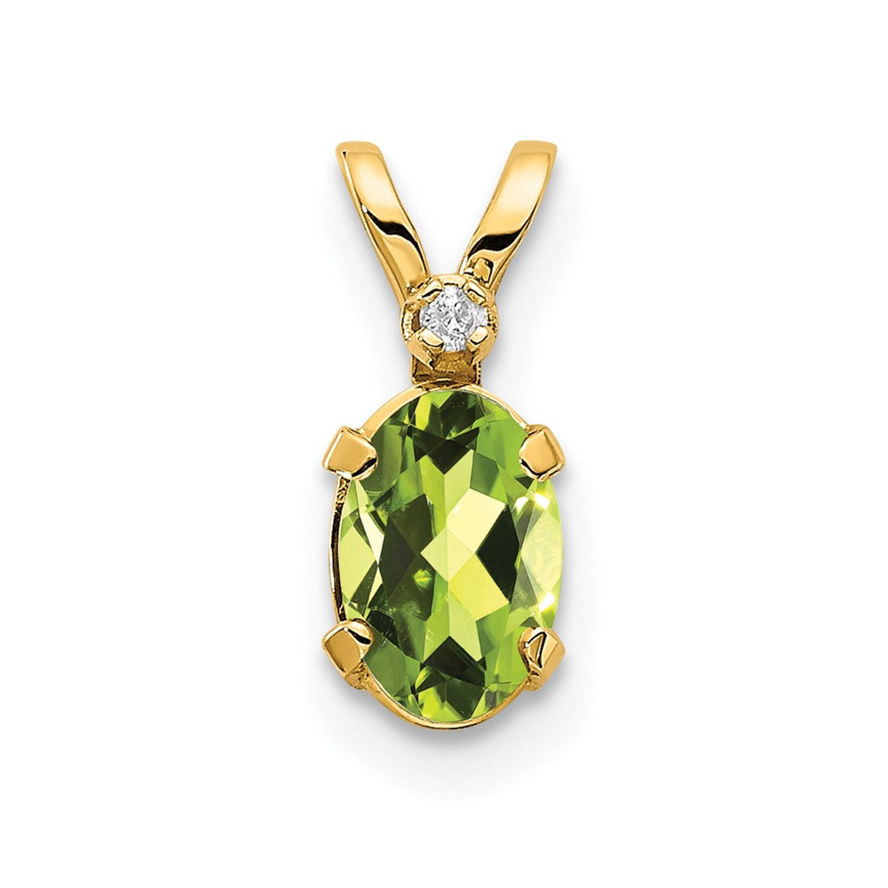 Image of ID 1 14k Diamond and Peridot Birthstone Pendant