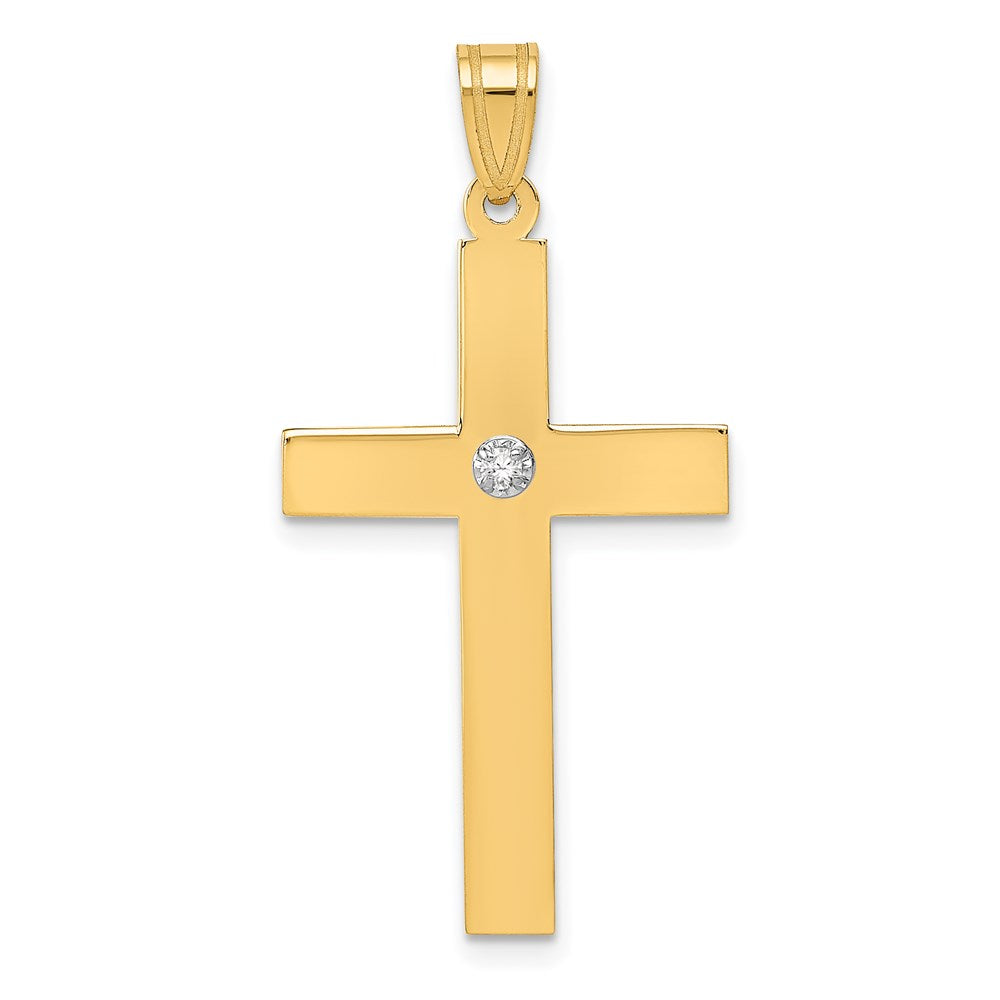 Image of ID 1 14k Polished 02ct Diamond Cross Pendant