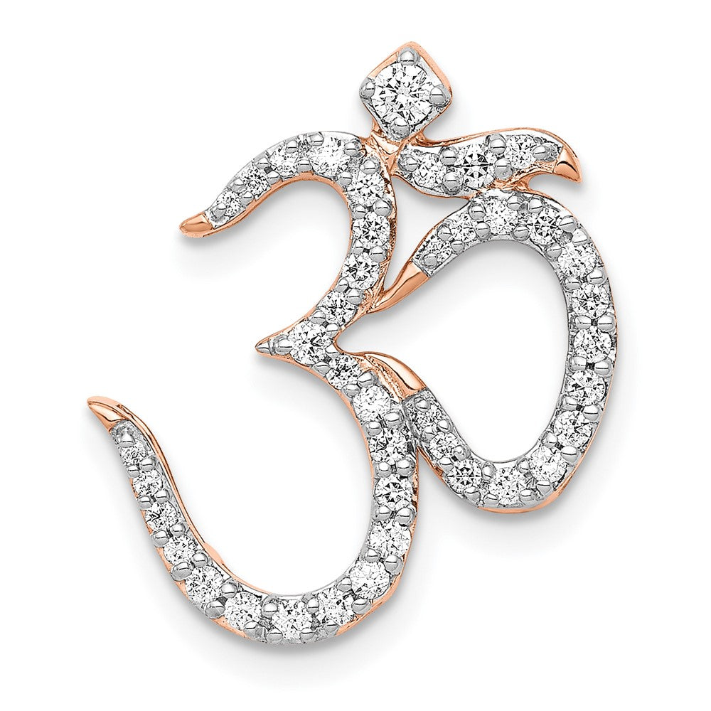 Image of ID 1 14k Rose Gold 1/3ct Real Diamond Om Chain Slide