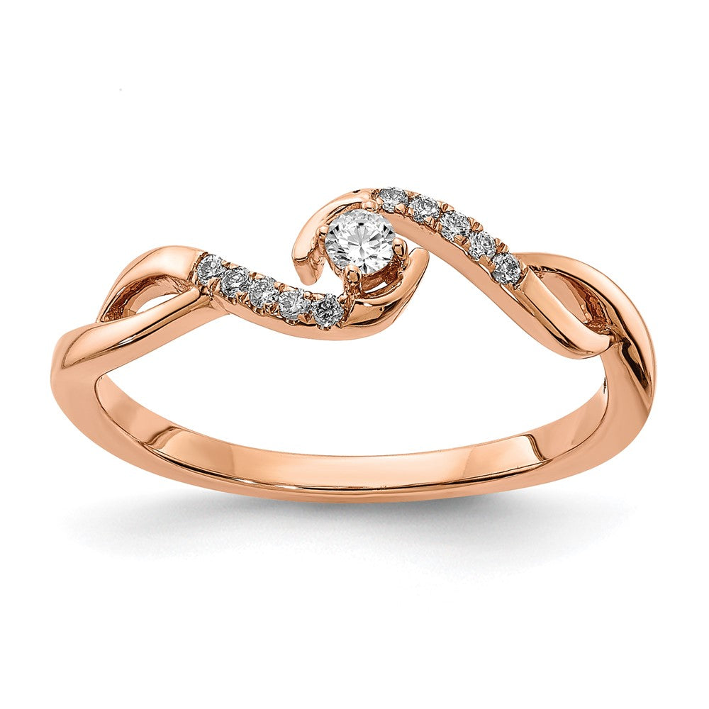 Image of ID 1 14k Rose Gold Real Diamond Promise Ring