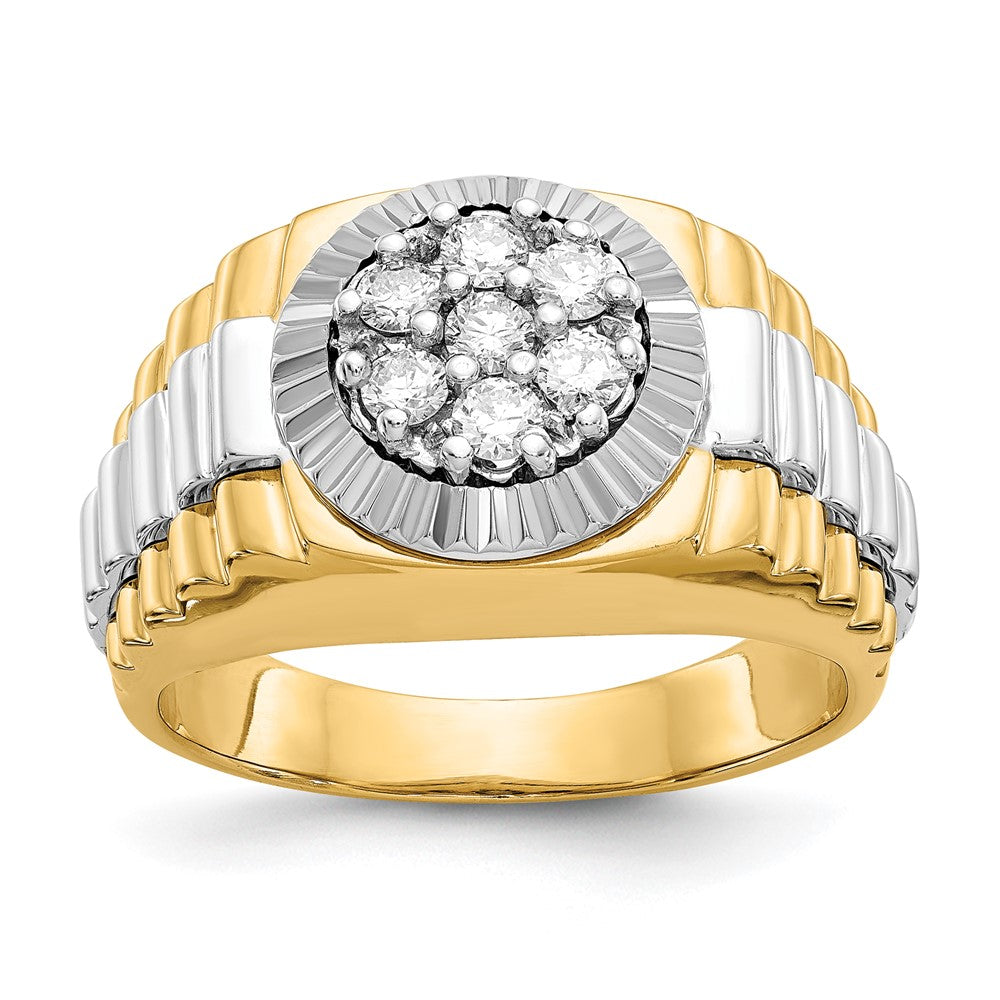 Image of ID 1 14k Two-Tone Gold AA Real Diamond men's ring