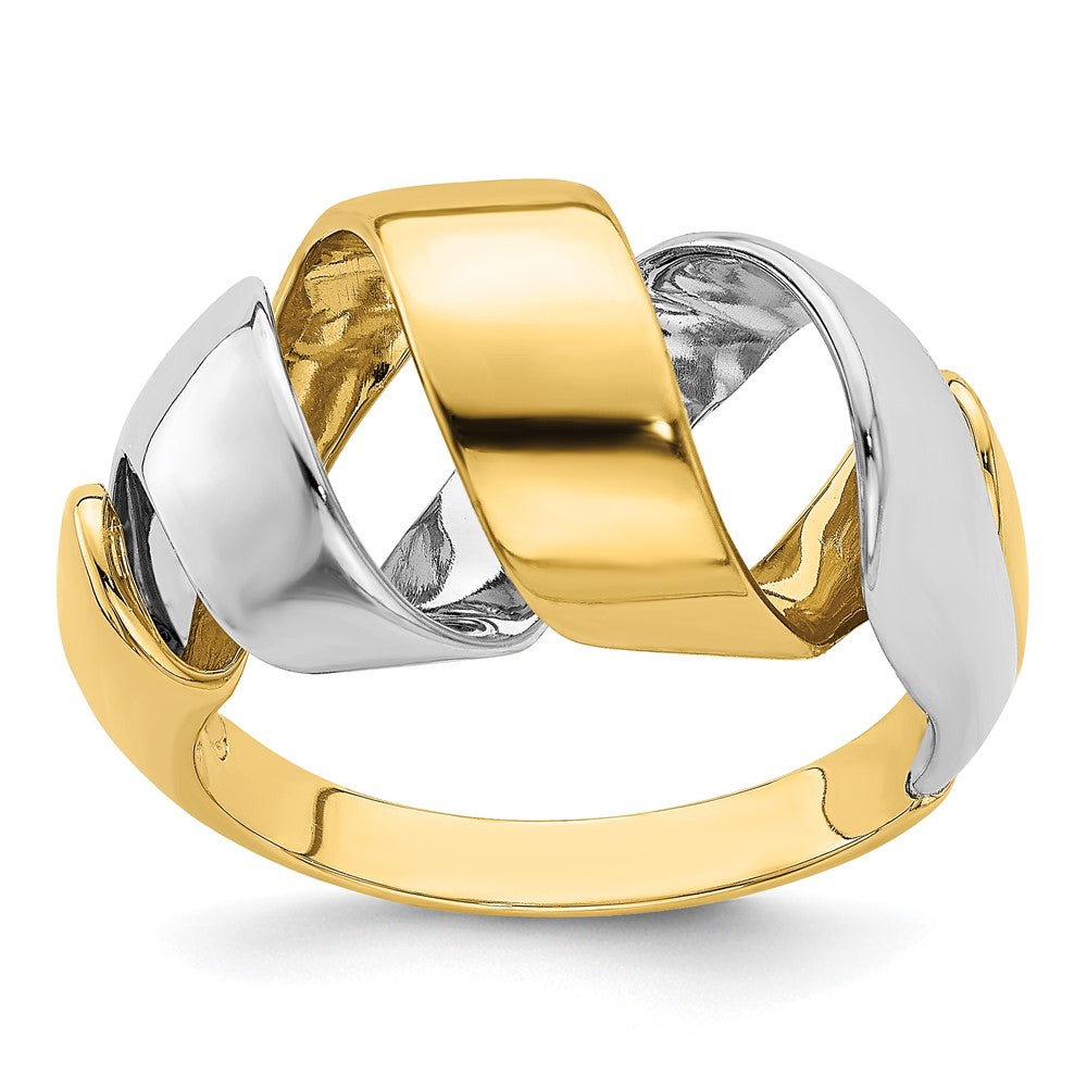 Image of ID 1 14k Two-Tone Gold Spiral Fashion Ring