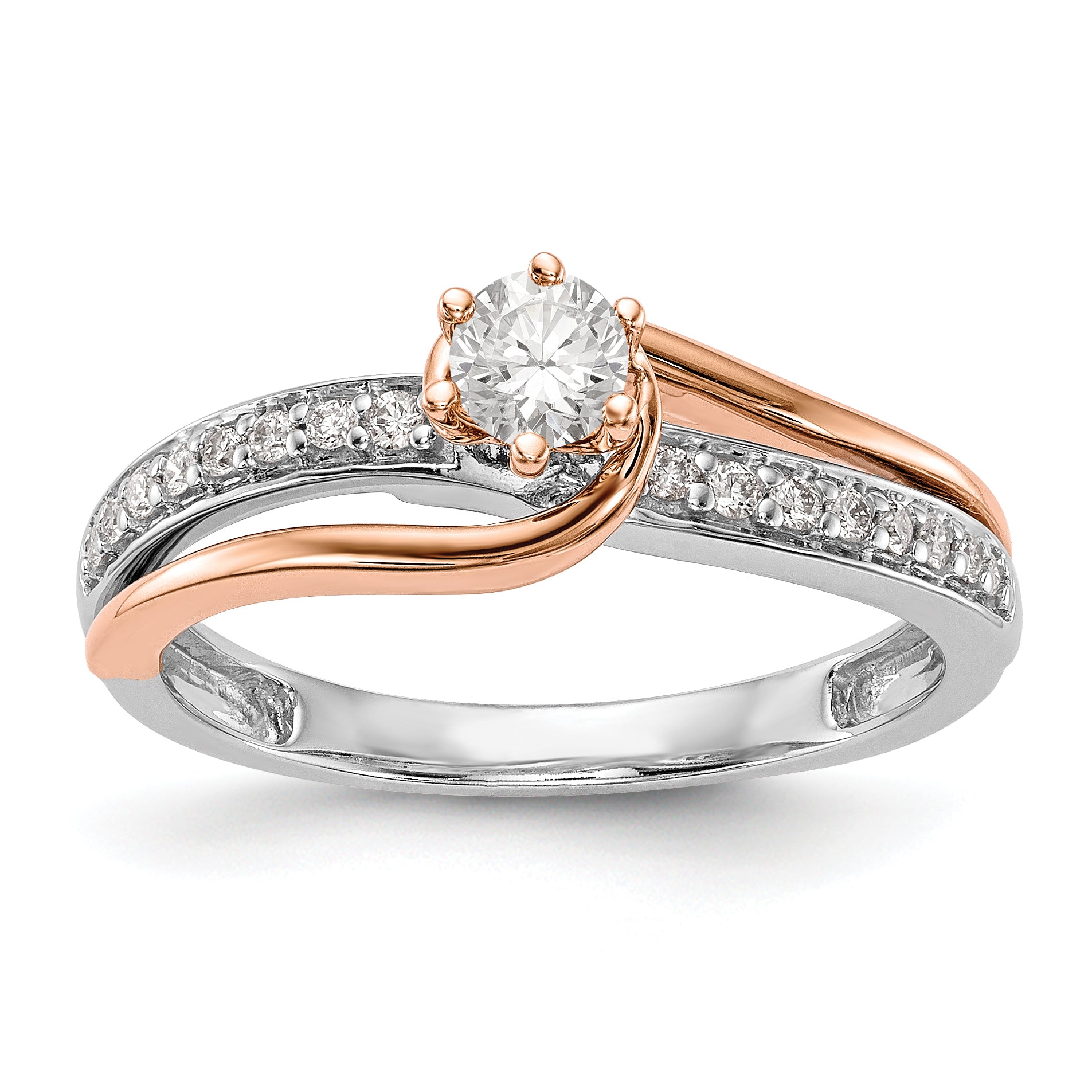 Image of ID 1 14k Two Tone Simulated Diamond Engagement Ring